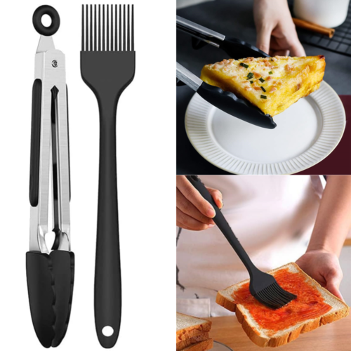 Air Fryer Silicone Tongs and Brush