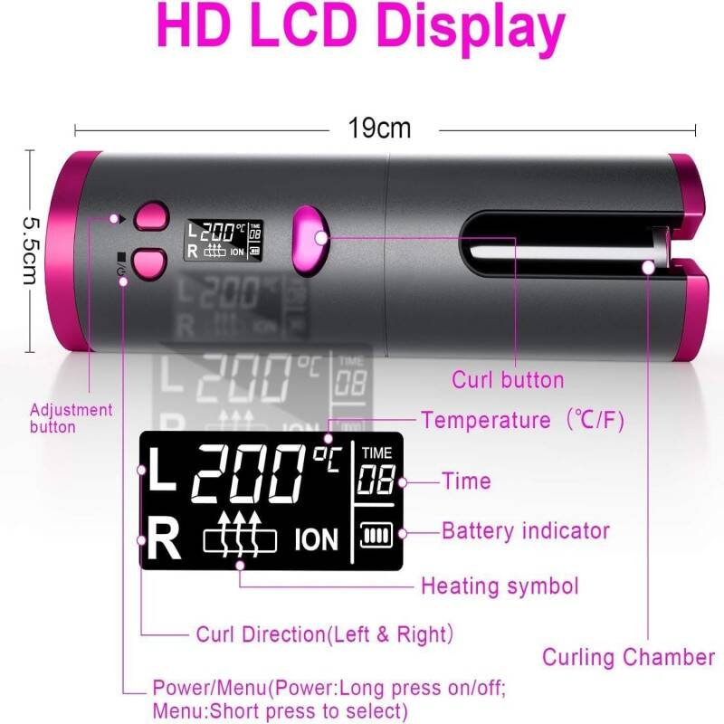 Cordless Auto Hair Curler - USB Rechargeable