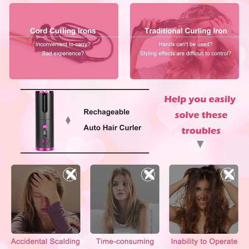 Cordless Auto Hair Curler - USB Rechargeable