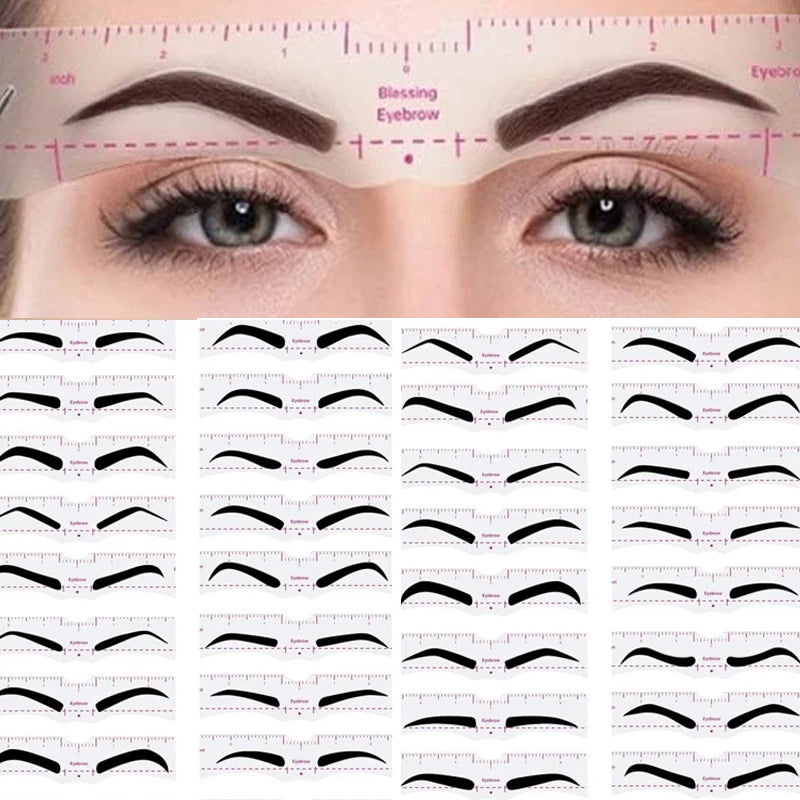 20-Style Reusable Eyebrow Stencil Kit