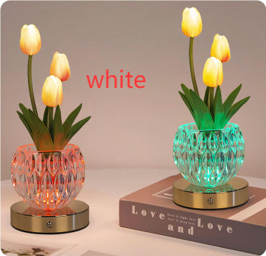 Tulip Glow Bedroom Vase Lamp