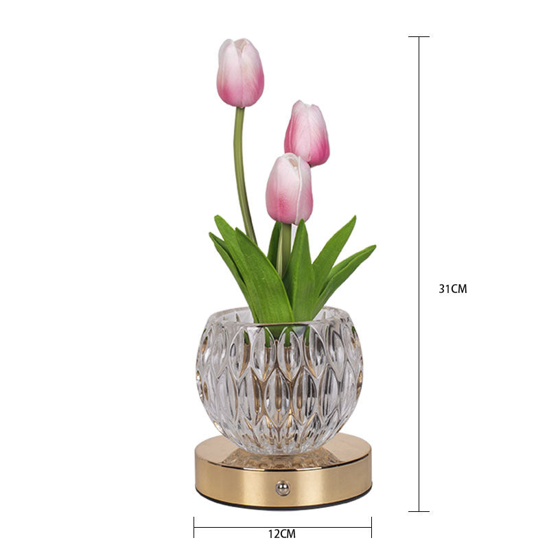 Tulip Glow Bedroom Vase Lamp