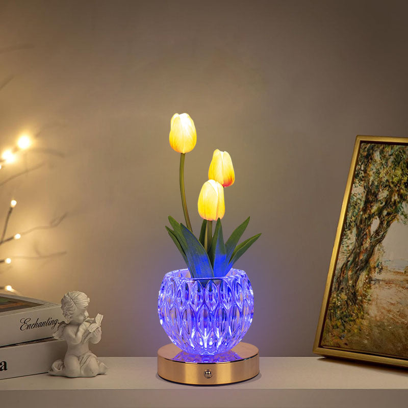 Tulip Glow Bedroom Vase Lamp