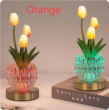 Tulip Glow Bedroom Vase Lamp
